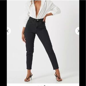 NWT Missguided petite wrath high waist straight black jeans